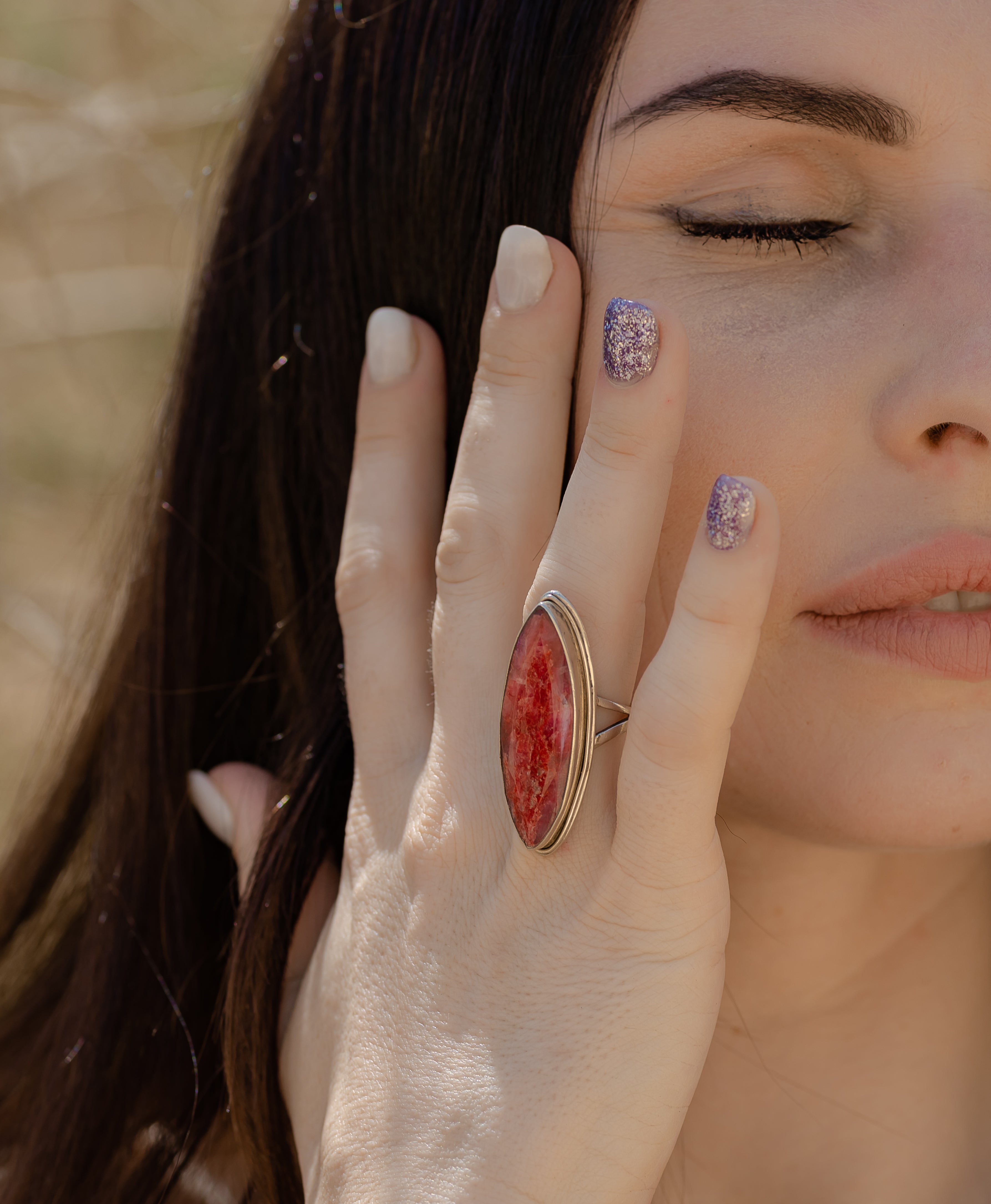 Ruby handcrafted silver 925 ring