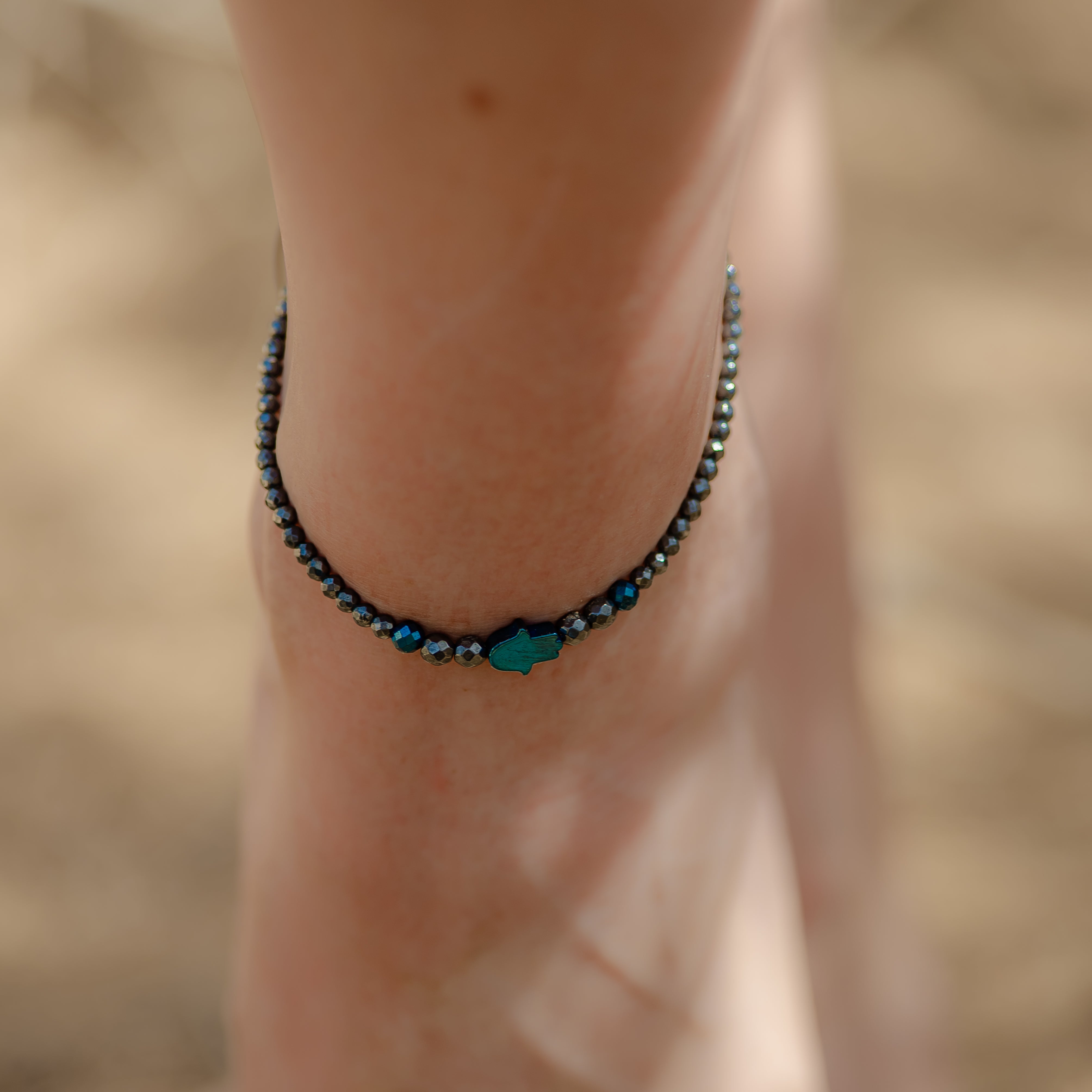 Hematite anklet.